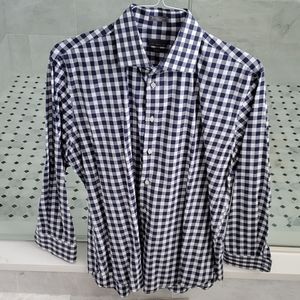 Calibrate Long Sleeve Blue Plaid Shirt